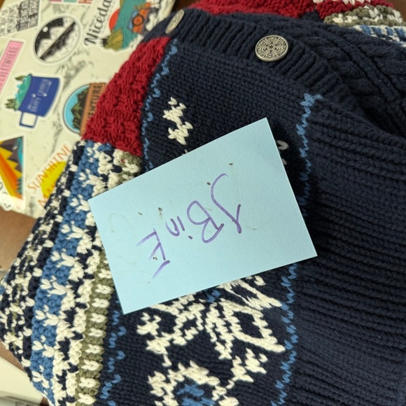 Northern Reflections Winter Holiday Knit Navy Red Fair Isle Cardigan Sweater XL - Picture 4 of 12